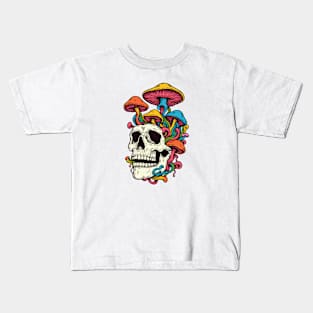 Mushrooms Skull Kids T-Shirt